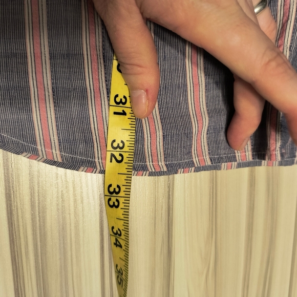 Mens Hart Shaffner Marx XL Blue Pin Striped Salmon White Thick Stripe shirt - Picture 9 of 9